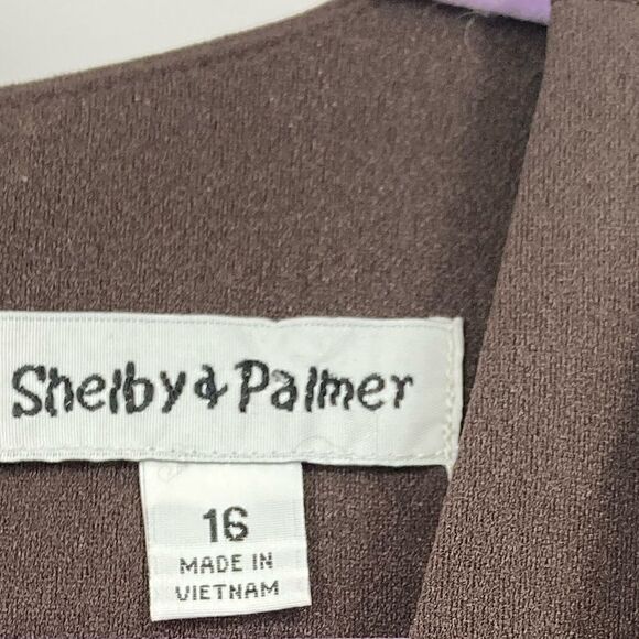 NWT Shelby&Palmer Split Flare Leg Jumpsuit Hot Fudge Color Size 16 - Picture 7 of 9